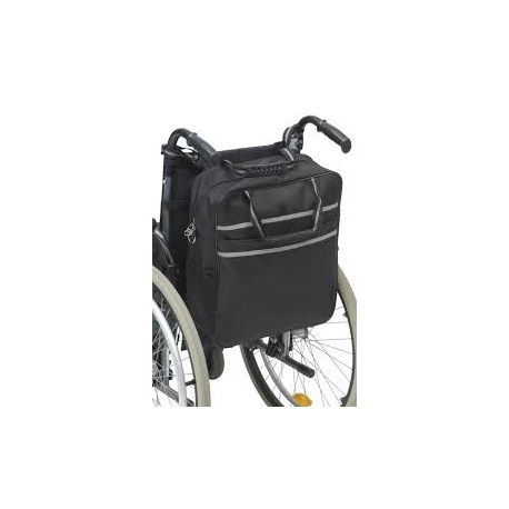 Bolsa auxiliar impermeable para silla de ruedas color negro