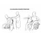 Instrucciones de colocación a paciente sentado del Arnés malla baño PVC asiento respaldo piernas juntas Viremedic